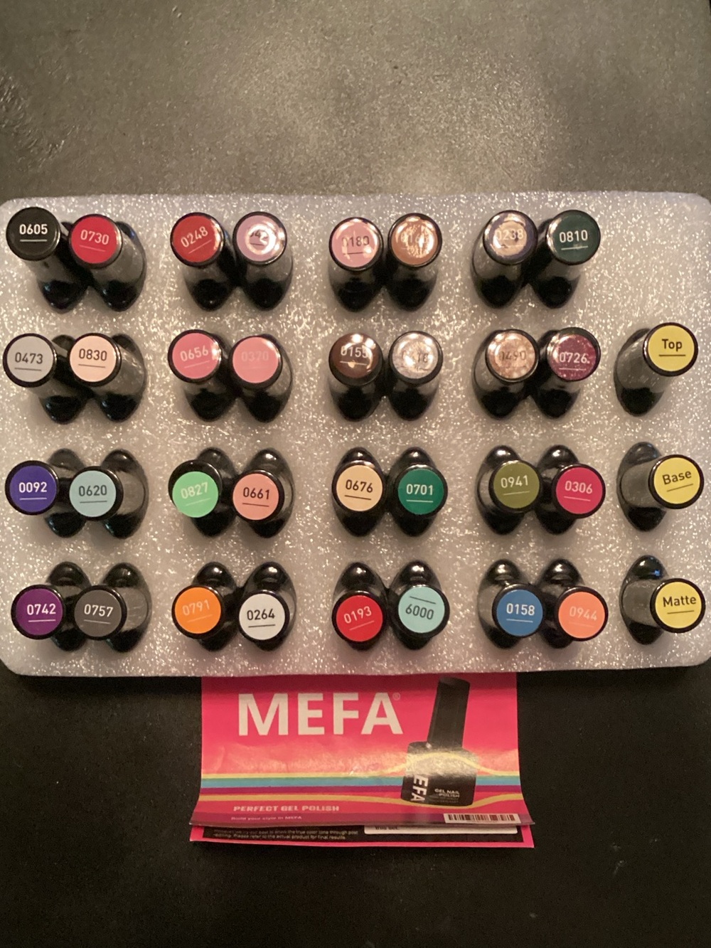 Set of 32 MEFA *Mini Gel Nail Polish + 2 Top Coat + 1 Base Coat